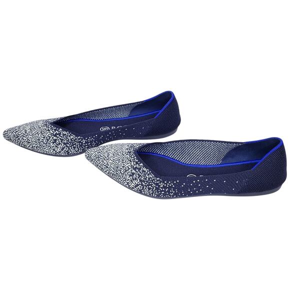 ROTHY'S The Point Midnight Sparkle Slip On Shoes Flats Blue Women's Size 10 - Picture 1 of 14